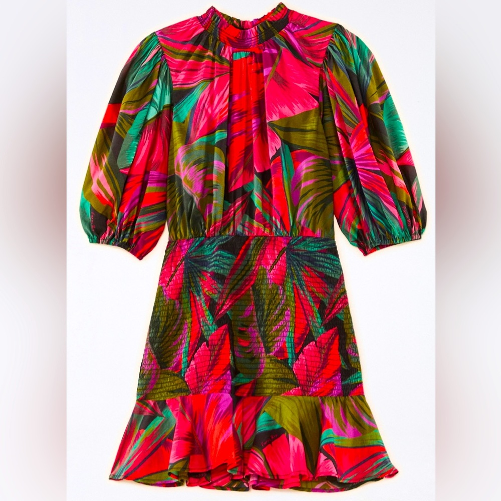 Farm Rio Midnight Leaves Mini Dress